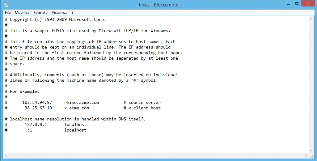 Come bloccare un sito tramite il file Hosts in Windows 8