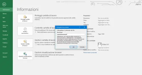 Come inserire password in un file Excel