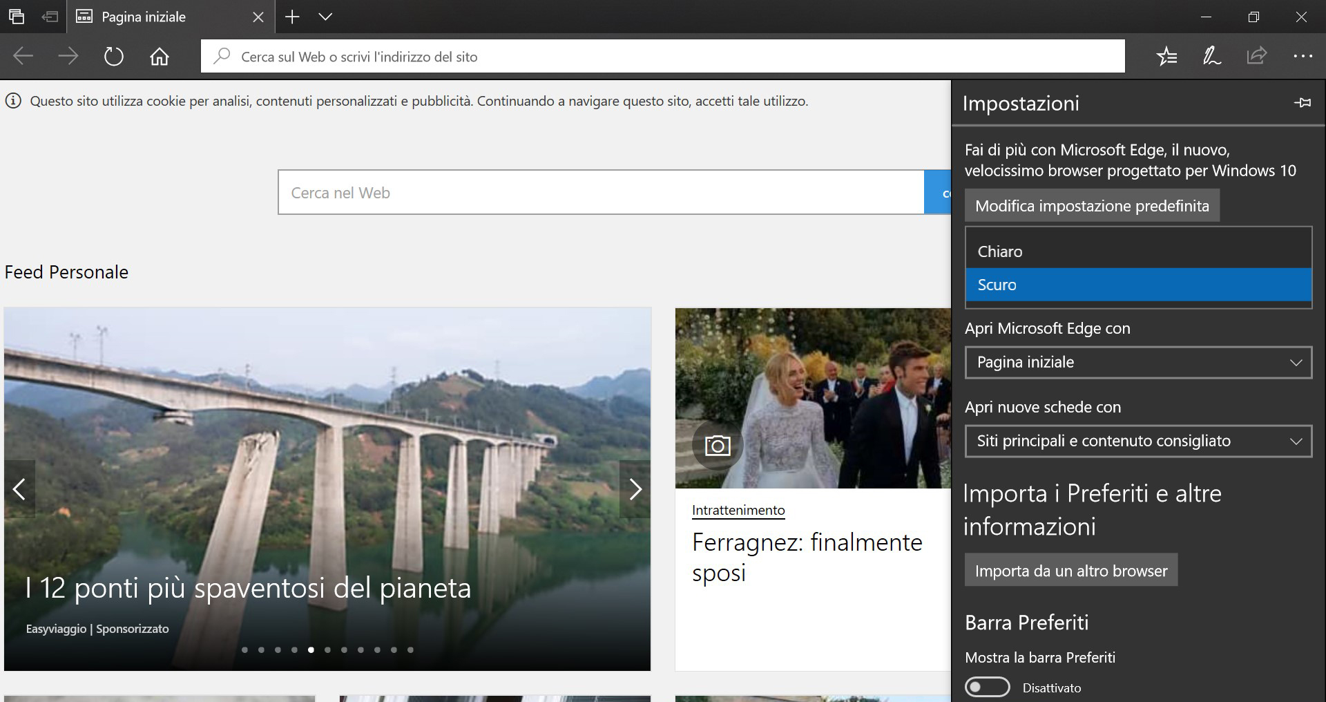 Come attivare il tema scuro in Microsoft Edge