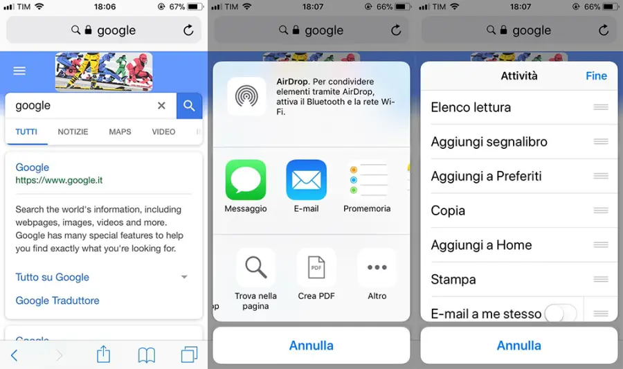 Come aggiungere le action extension su iPhone