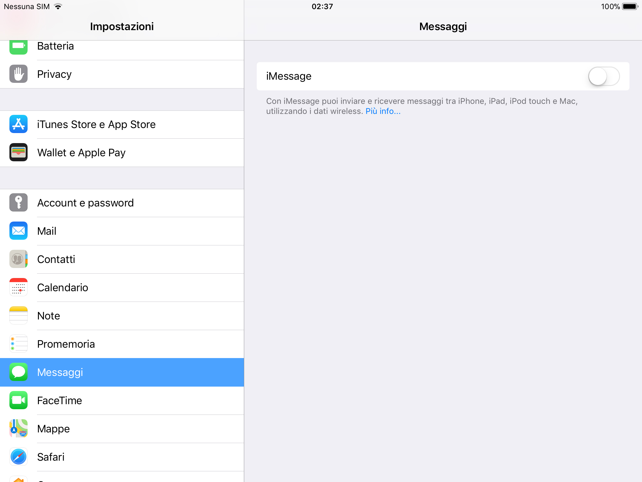 Come proteggere messaggi personali su iPad