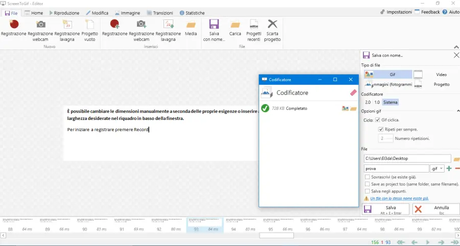 Come registrare schermo del PC e convertirlo in GIF
