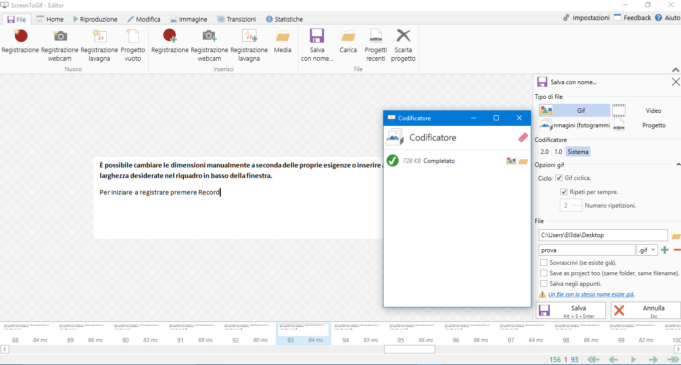 Come registrare schermo del PC e convertirlo in GIF