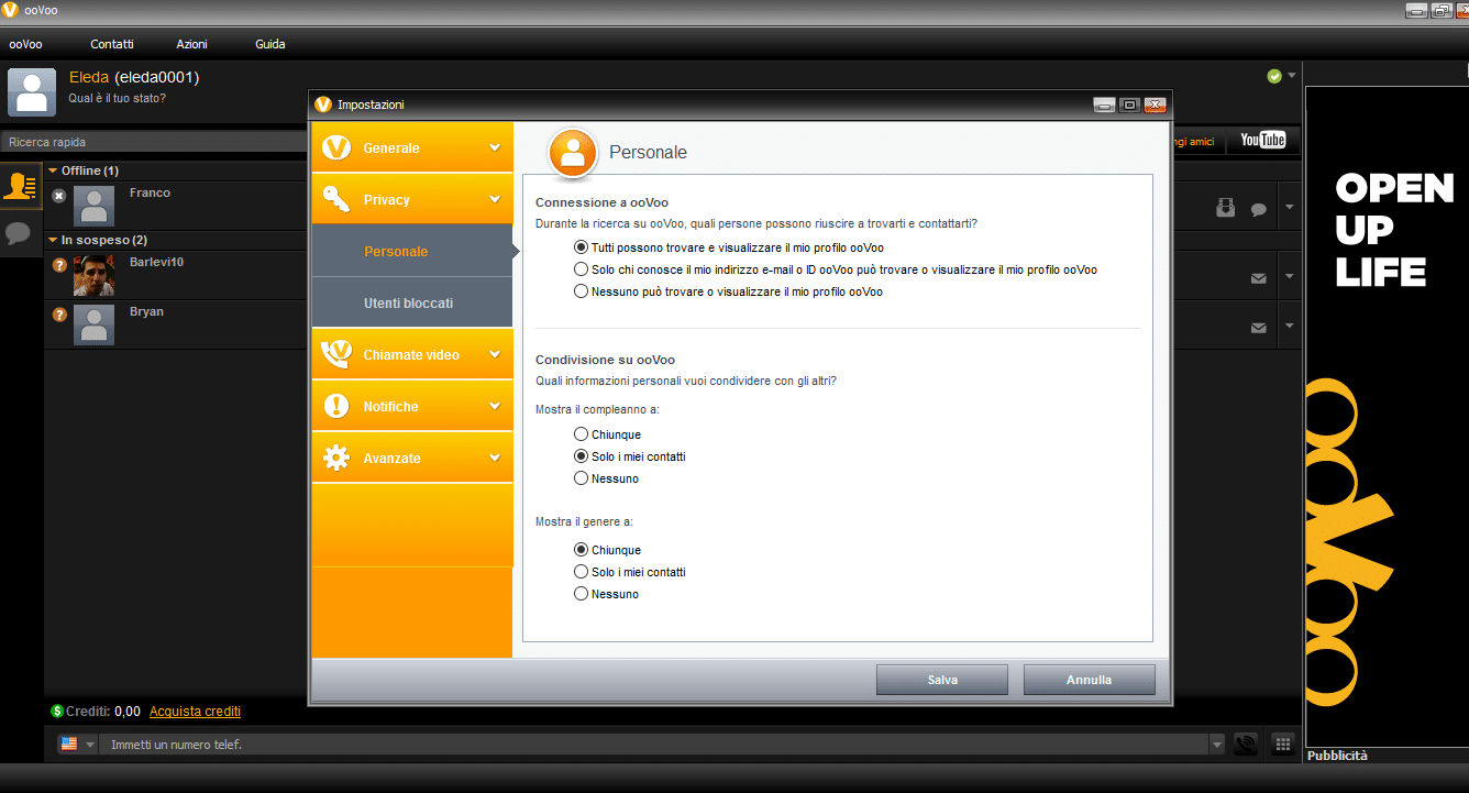 Privacy ooVoo: come impedire di spiarci