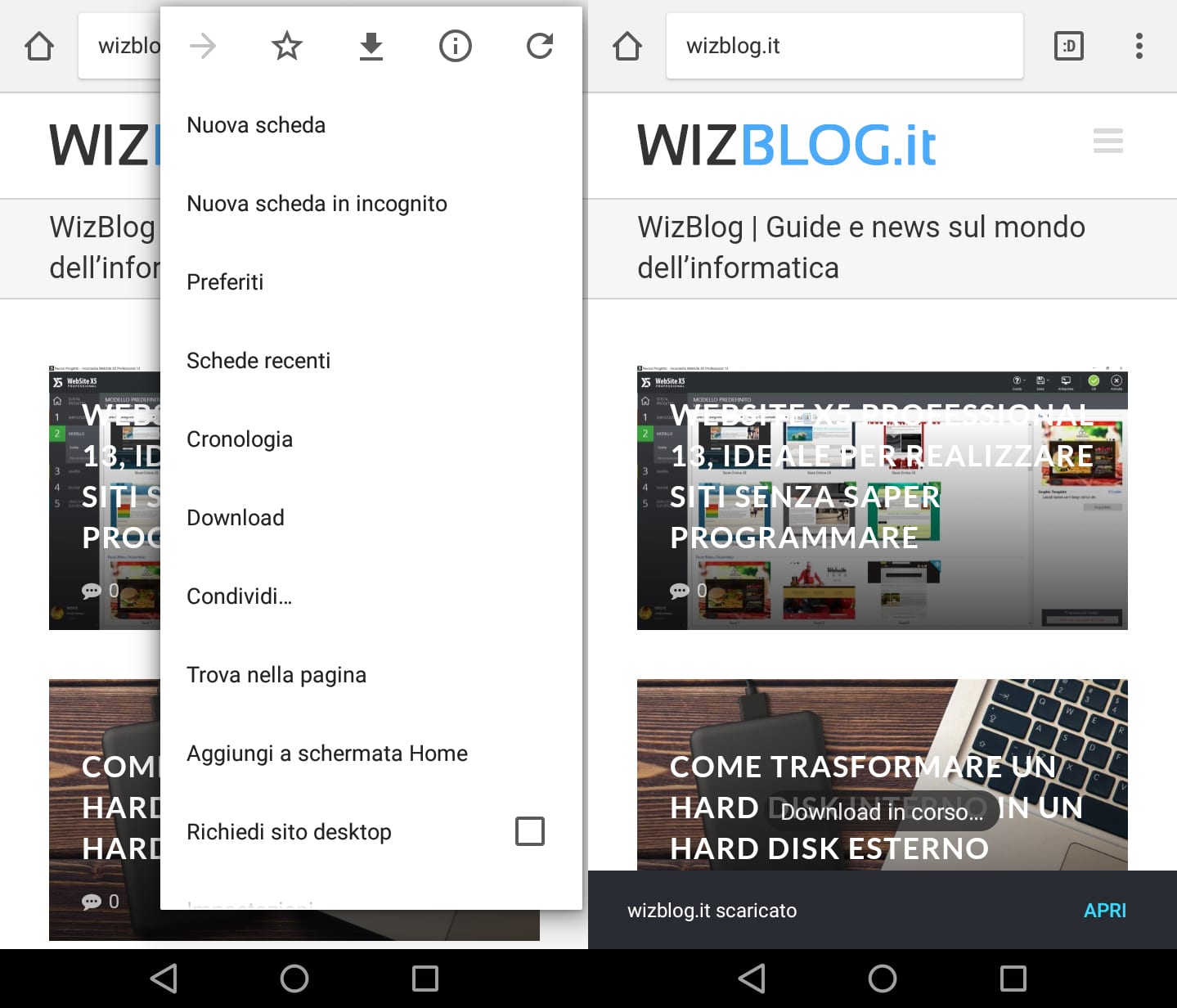 Come leggere una pagina offline su Chrome per Android