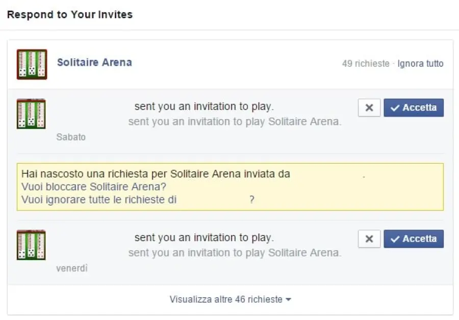 Come bloccare gli inviti ai giochi su Facebook