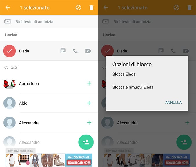 Come bloccare un contatto su ooVoo per Android