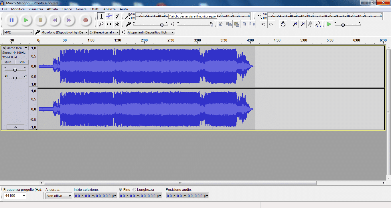 Come modificare un file audio con Audacity