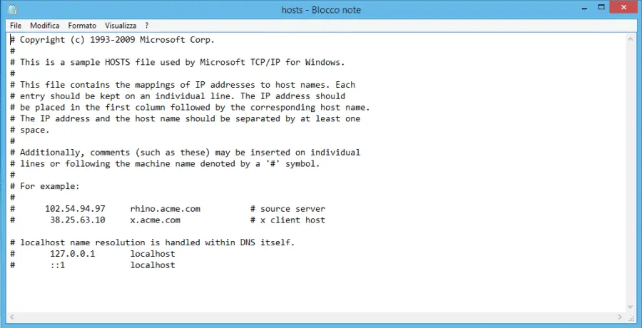 Come bloccare un sito tramite il file Hosts in Windows 8