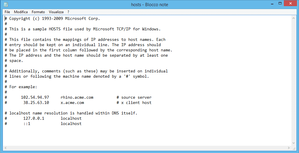 Come bloccare un sito tramite il file Hosts in Windows 8