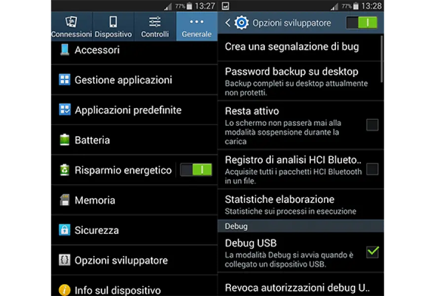 Come attivare l'opzione sviluppatore su Samsung Galaxy S3 Neo