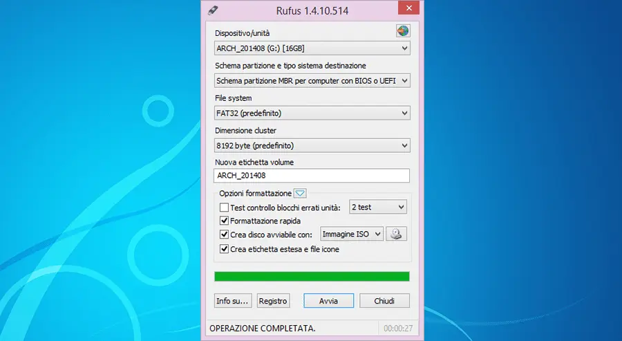 Creare una chiavetta USB avviabile con un file ISO