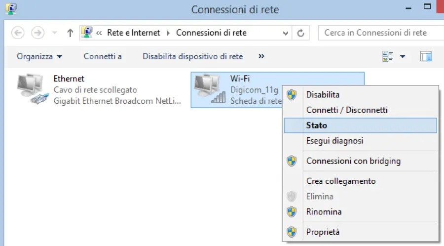 Come individuare la password wifi in Windows 8.1