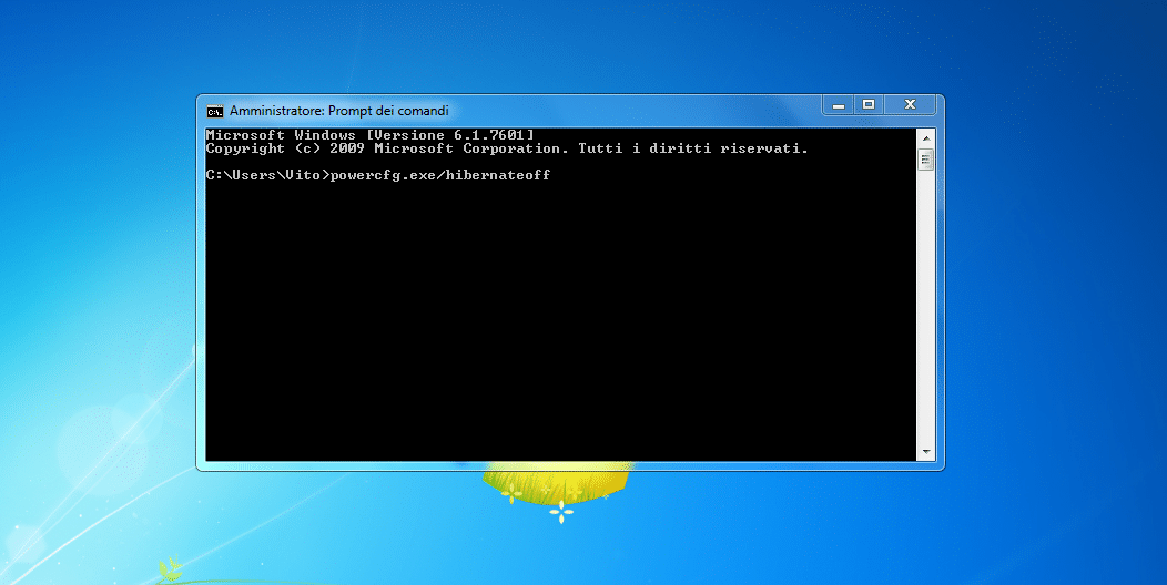 Come disabilitare l'ibernazione in Windows 7