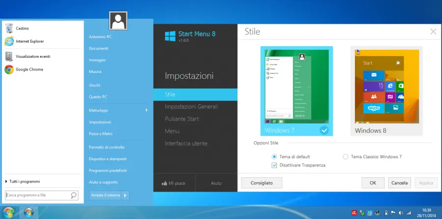 Come inserire il pulsante Start su Windows 8