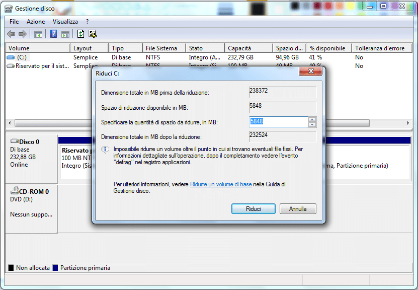 Come partizionare un hard disk su Windows 7