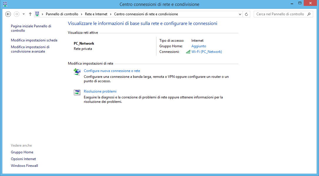 Condividere una connessione internet con Windows 8