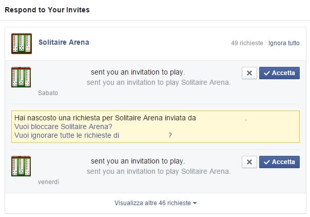 Come bloccare gli inviti ai giochi su Facebook
