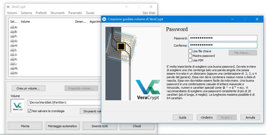 Come inserire la password in una chiavetta USB