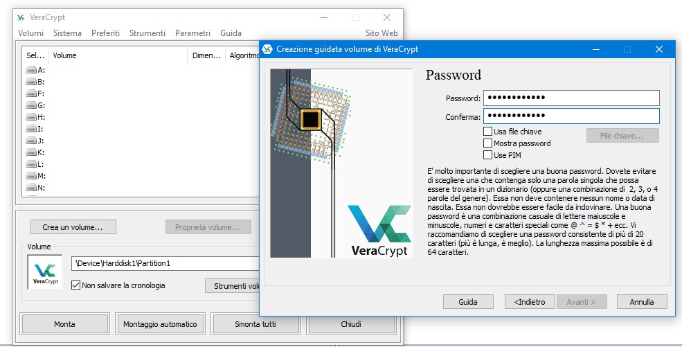 Come inserire la password in una chiavetta USB