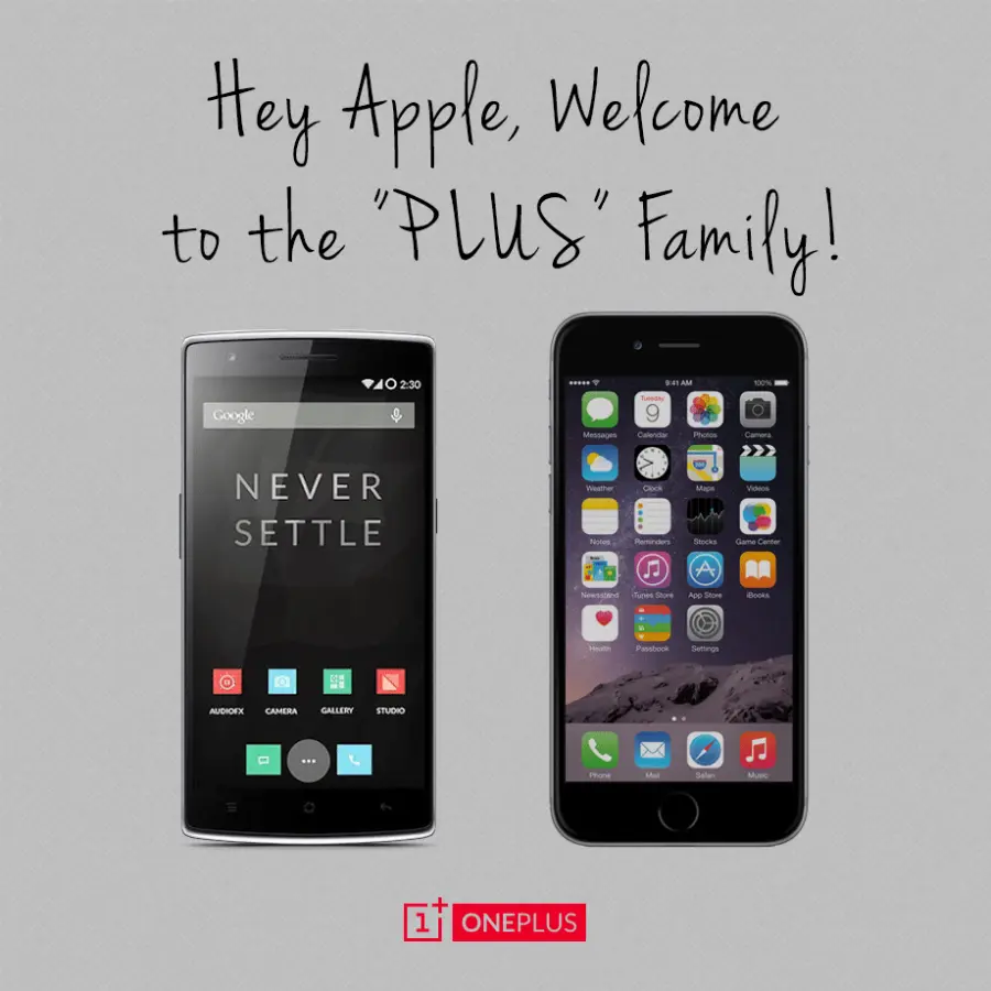 OnePlus da il benvenuto ad Apple nella categoria dei "Plus"