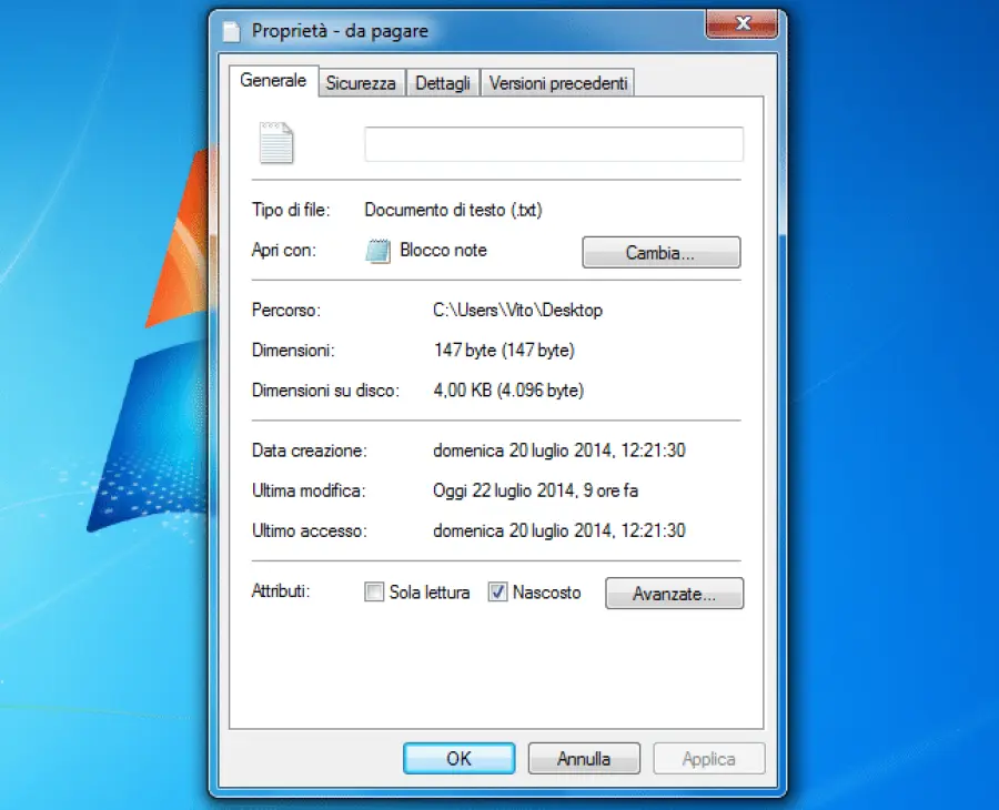 Come nascondere file o cartelle in Windows