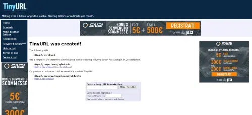 Come accorciare un link