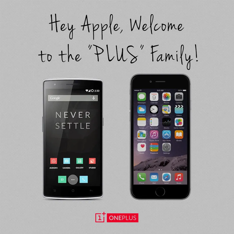 OnePlus da il benvenuto ad Apple nella categoria dei “Plus”