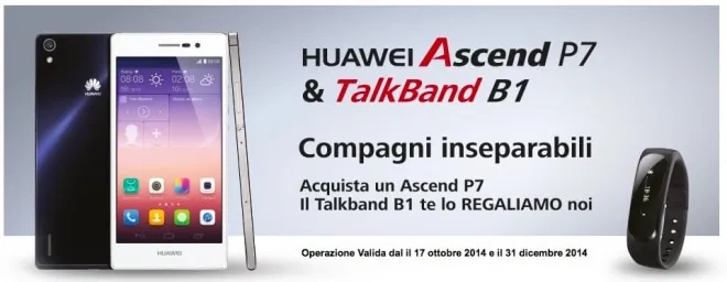 TalkBand B1 in regalo per chi acquista un Ascend P7 di Huawei