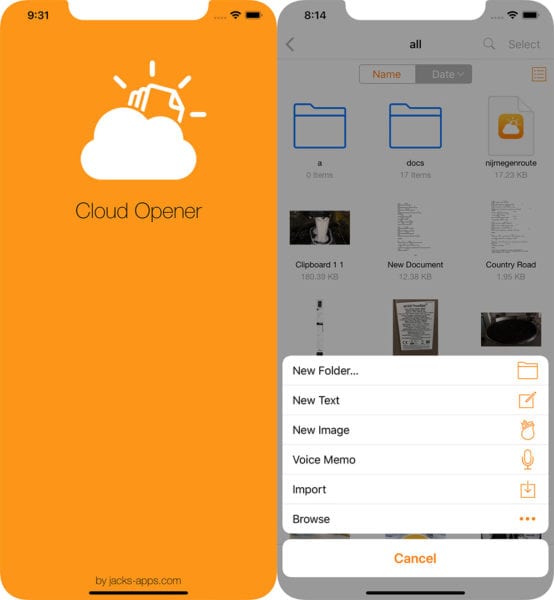 Cloud Opener file manager