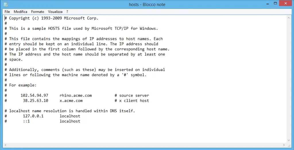 Come bloccare un sito tramite il file Hosts in Windows 8