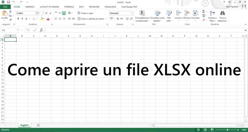 aprire un file XLSX online