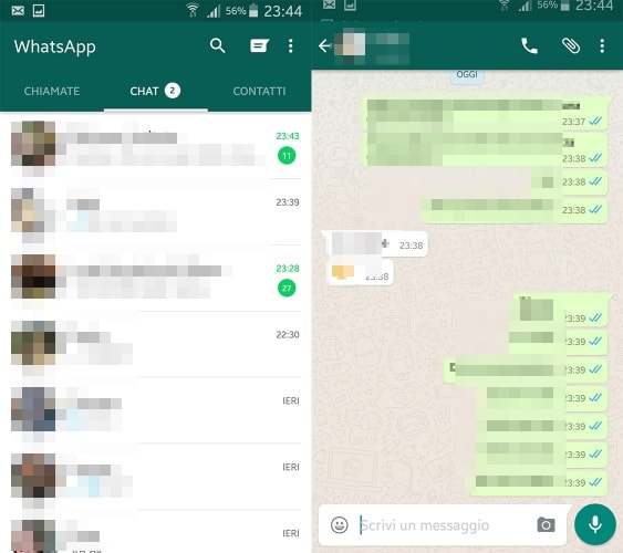Le spunte di Whatsapp conferma invio e lettura messaggio