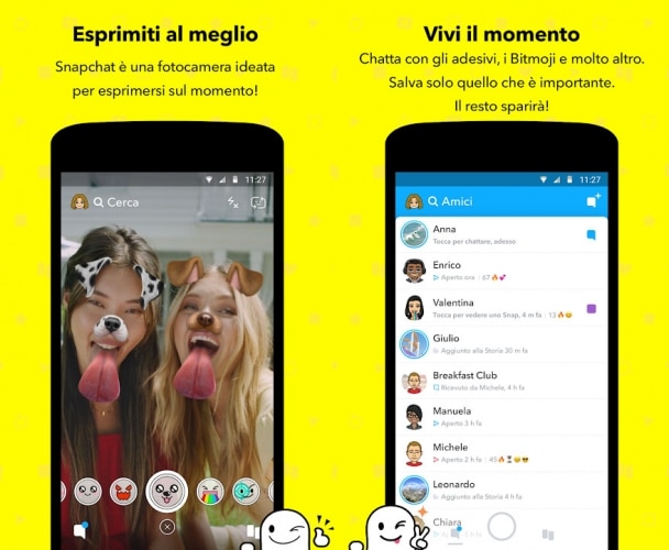 Snapchat app per cambiare faccia