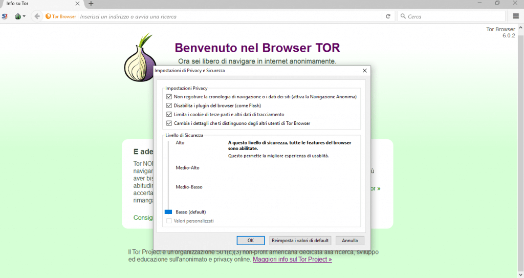 Sicurezza e privacy di Tor Browser