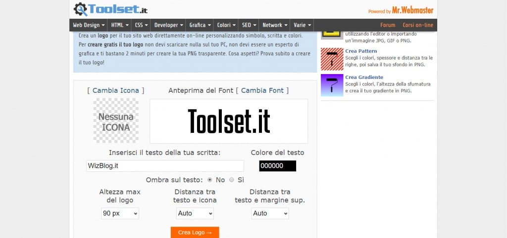 tool creare logo mr webmaster