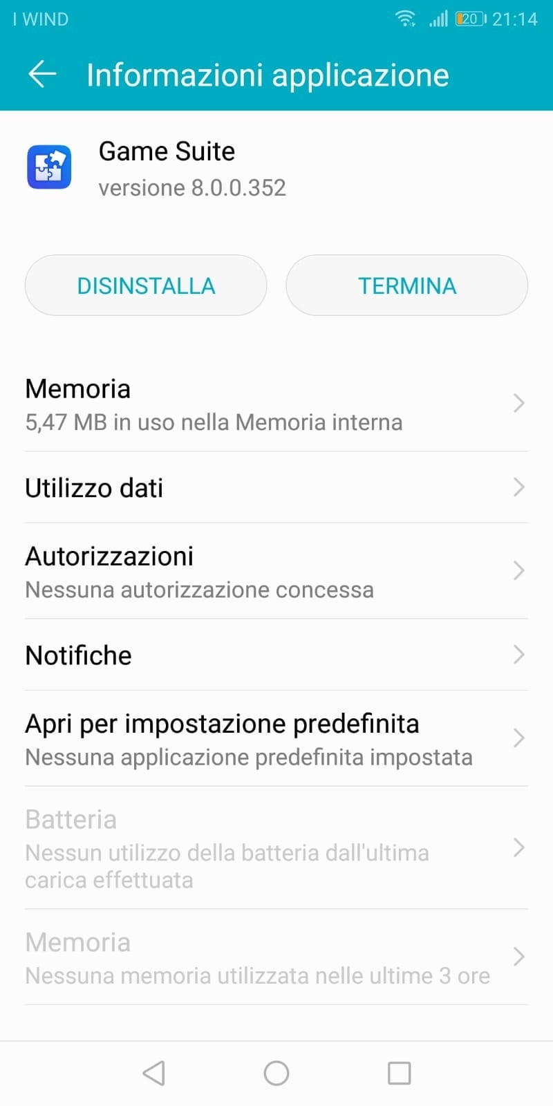 informazione app su android